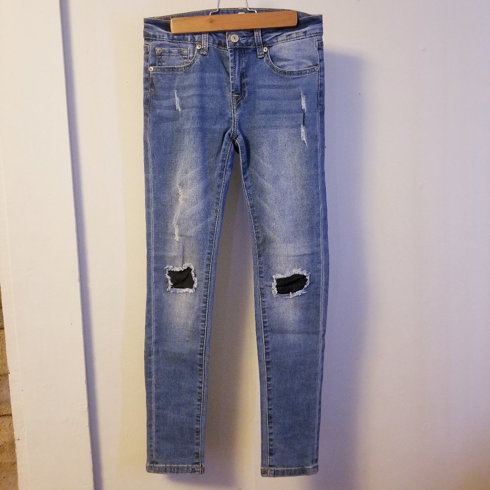 7 For All Mankind Distressed Patched Jeans